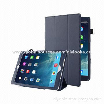 3-folding Litchi Texture Luxury Leather Case with Holder & Sleep/Wake-up Function for iPad Air